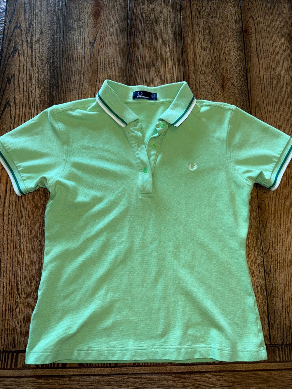 Fred Perry Mint Green Polo with Green Contrast Twin Tipping 2014